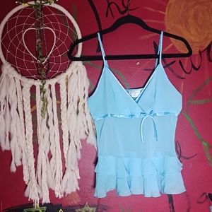 Cimejour l Beautiful sheer blue womens cami lingerie